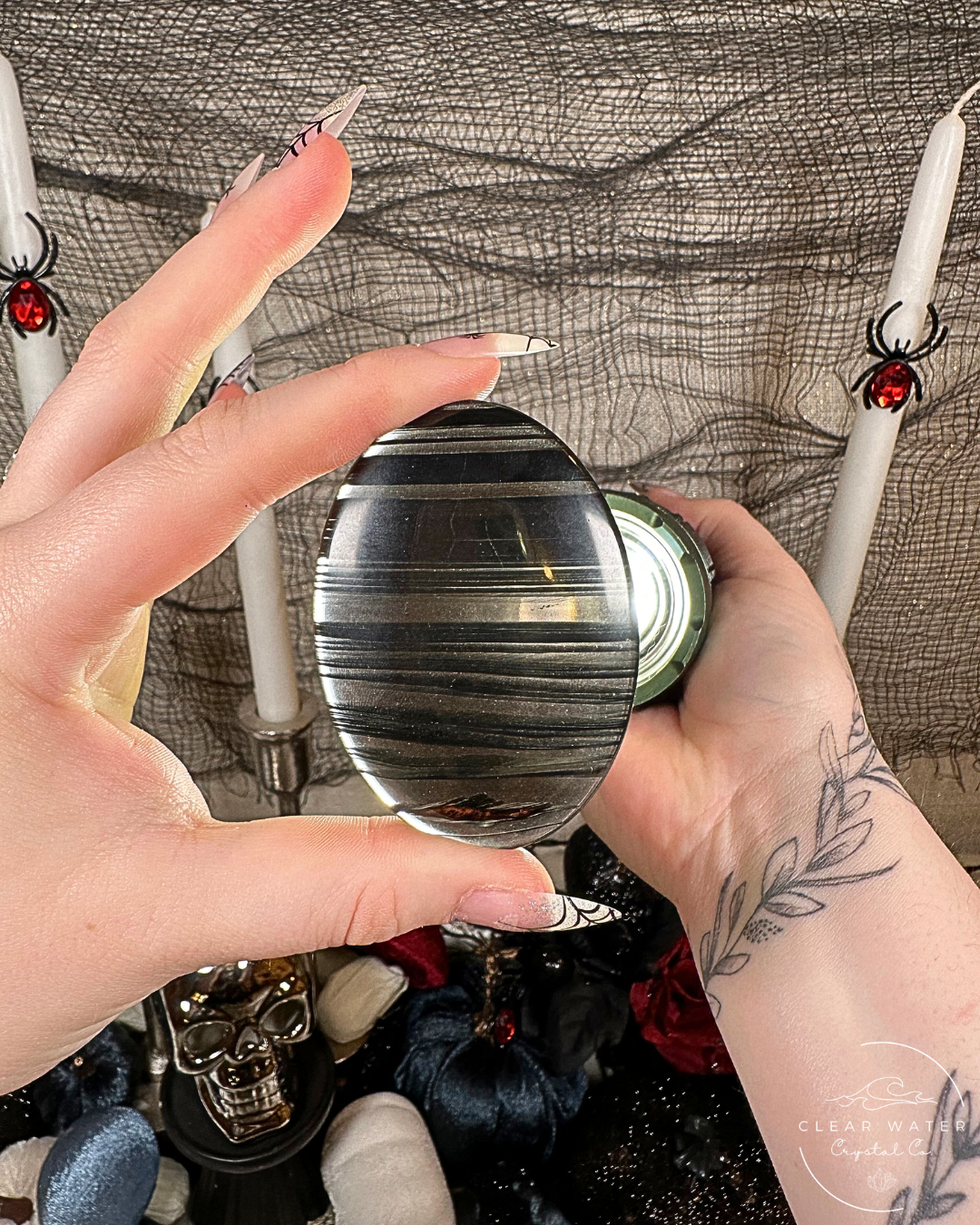 Midnight Lace Obsidian Palmstones