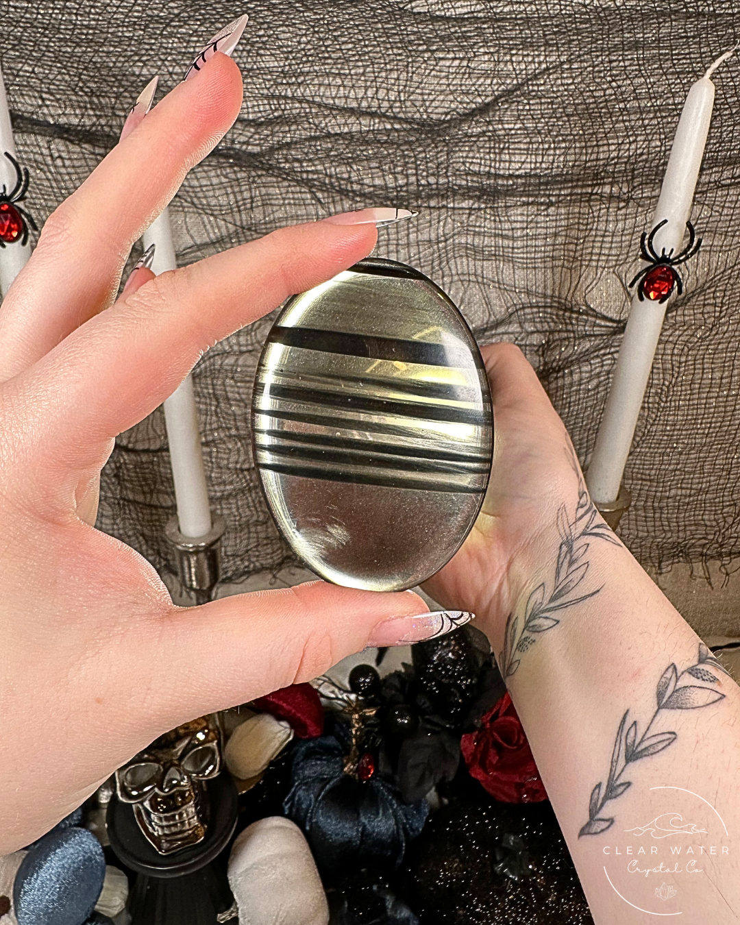 Midnight Lace Obsidian Palmstones
