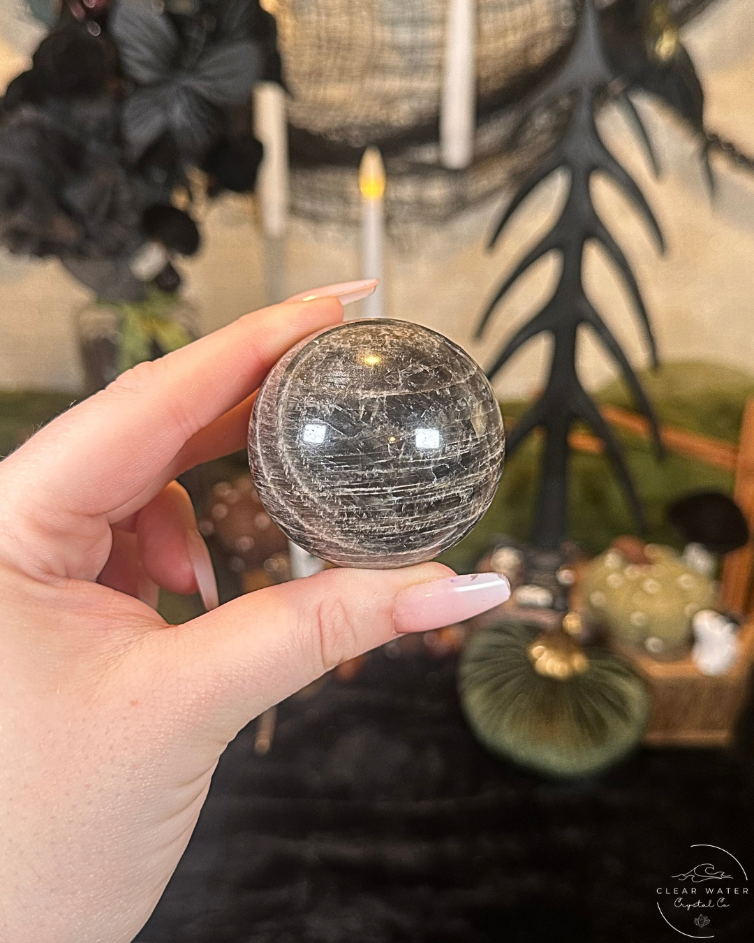 Black Moonstone Sphere | Madagascar