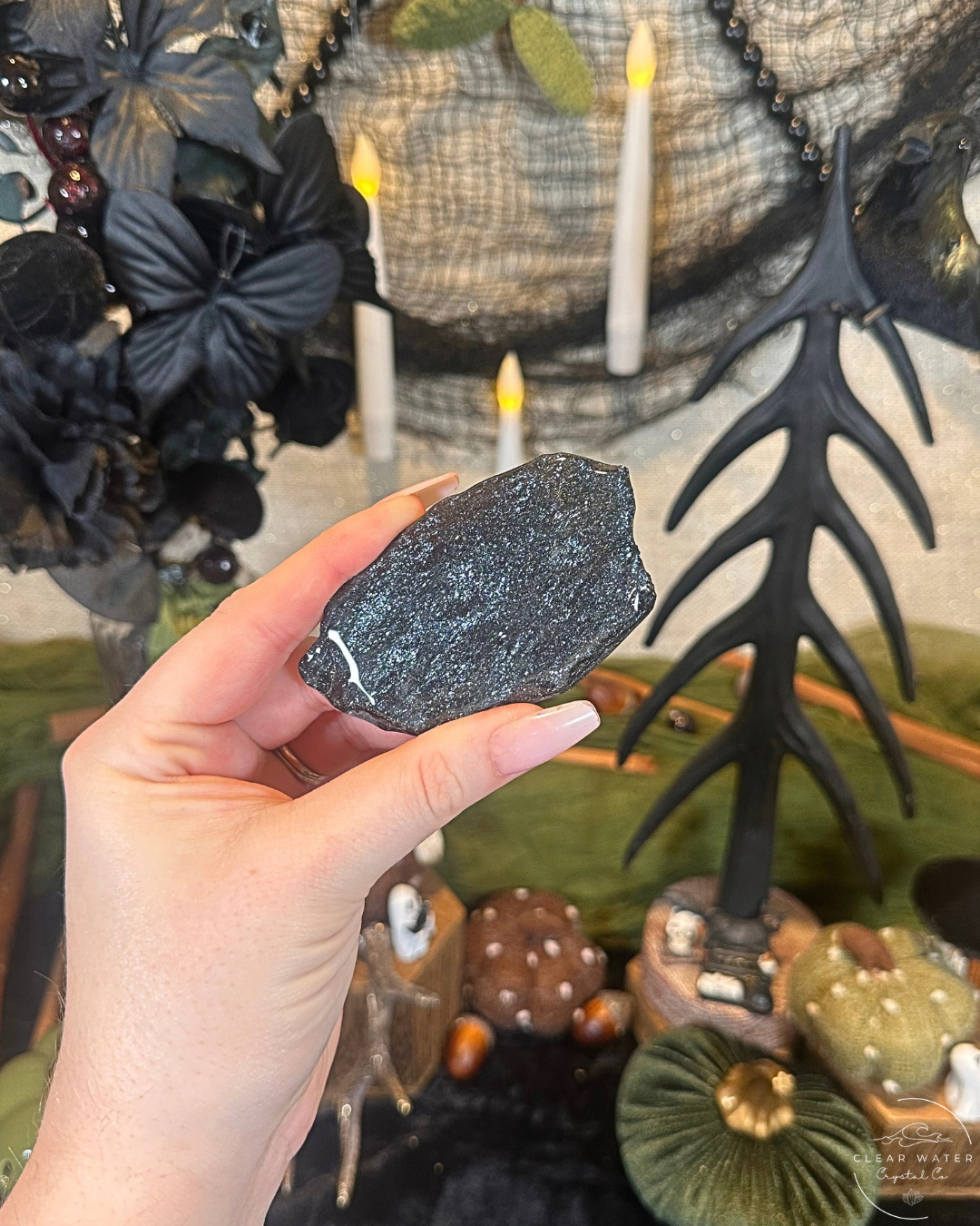 Specular Hematite Slab with Stand | Michigan