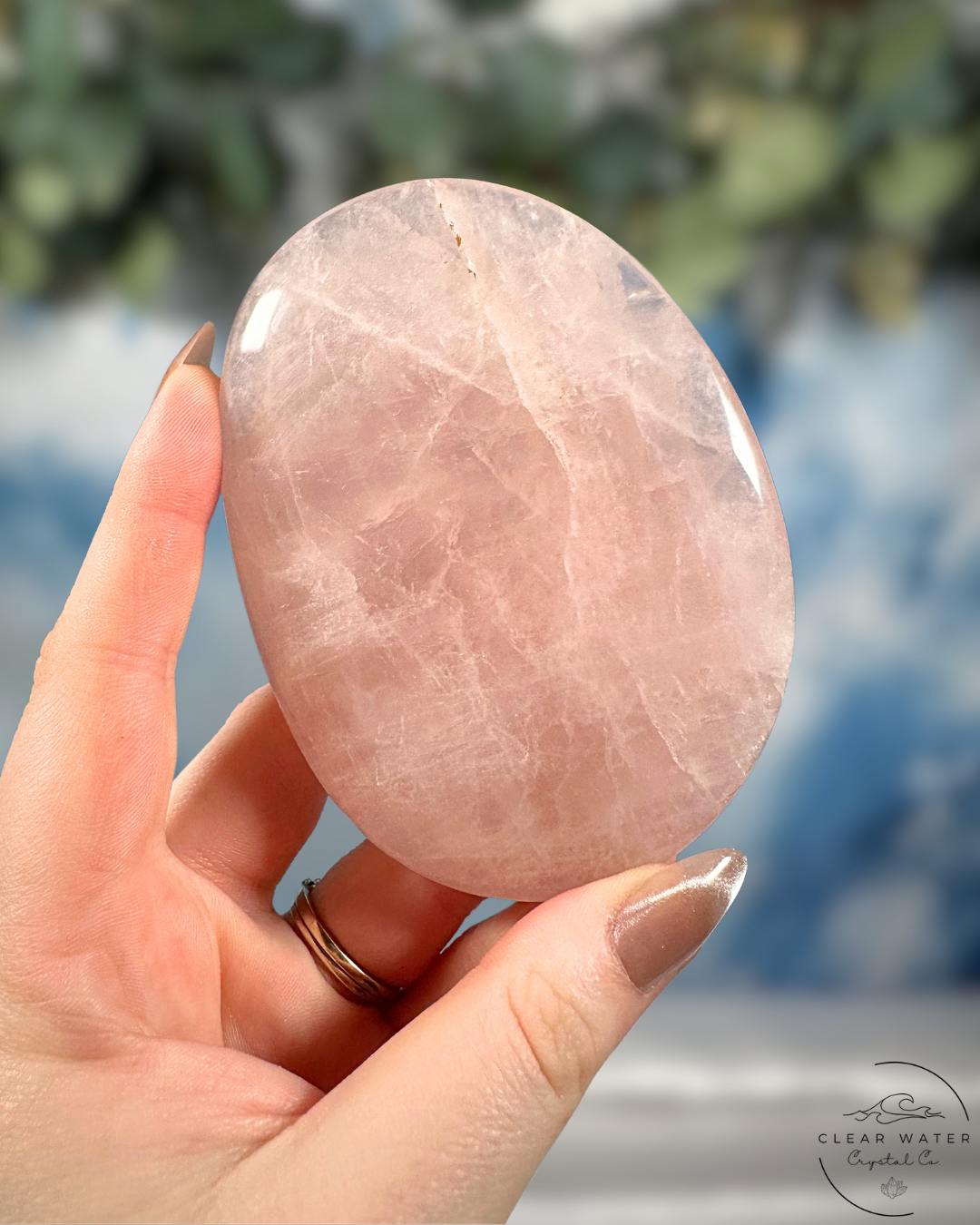 Extra Large Madagascan Rose Quartz Palmstones: Love's Embrace