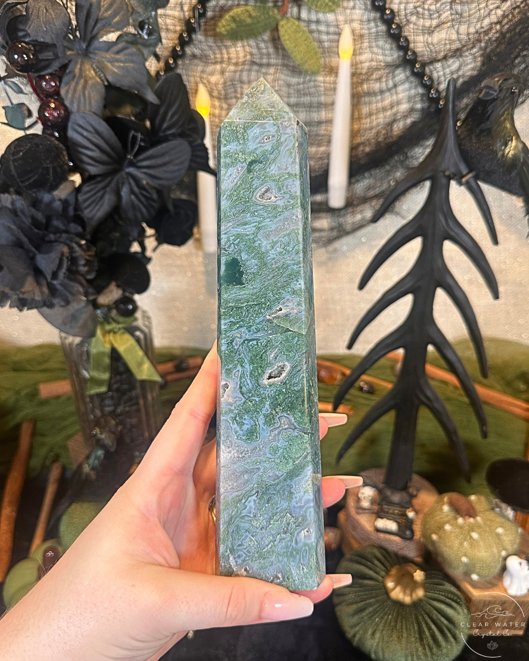 Moss Agate Statement Tower