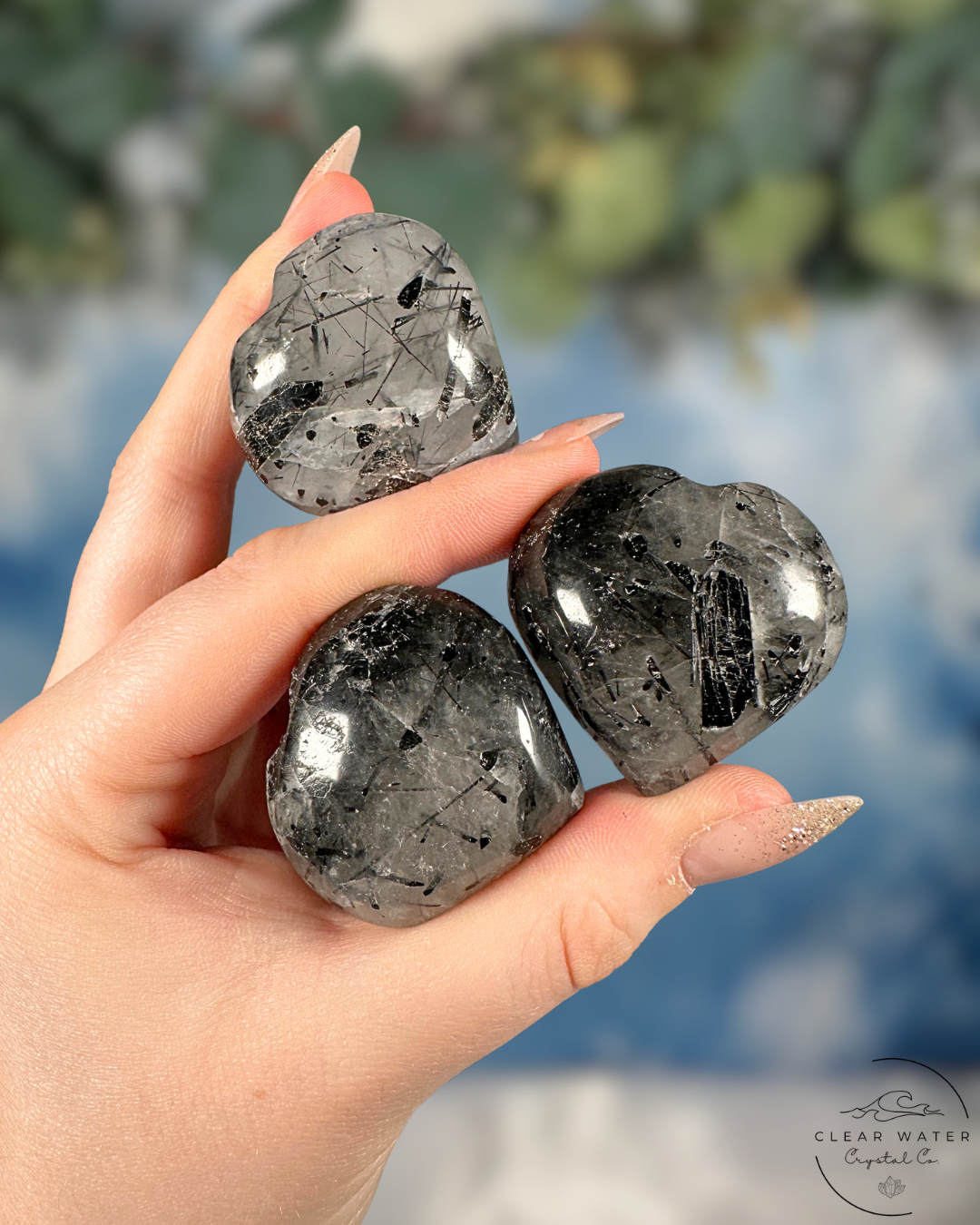 Black Tourmaline in Quartz Hearts - Grounded Protection & Amplified Compassion