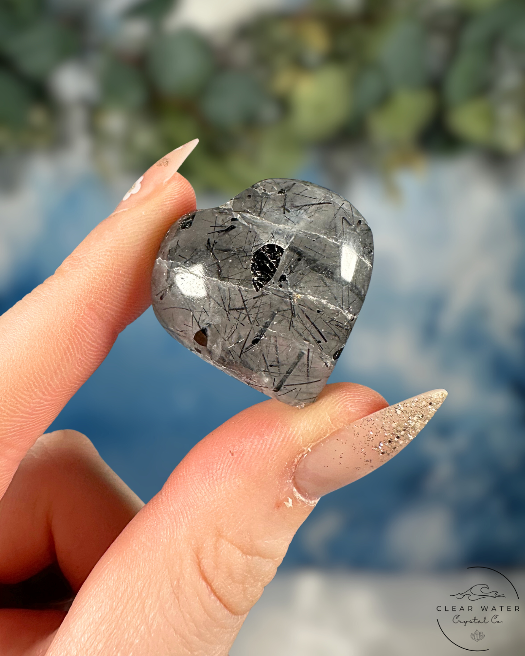 Black Tourmaline in Quartz Hearts - Grounded Protection & Amplified Compassion