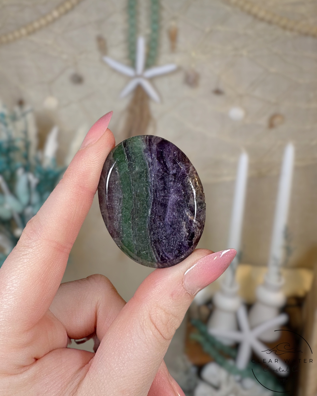 Rainbow Fluorite Worry Stone
