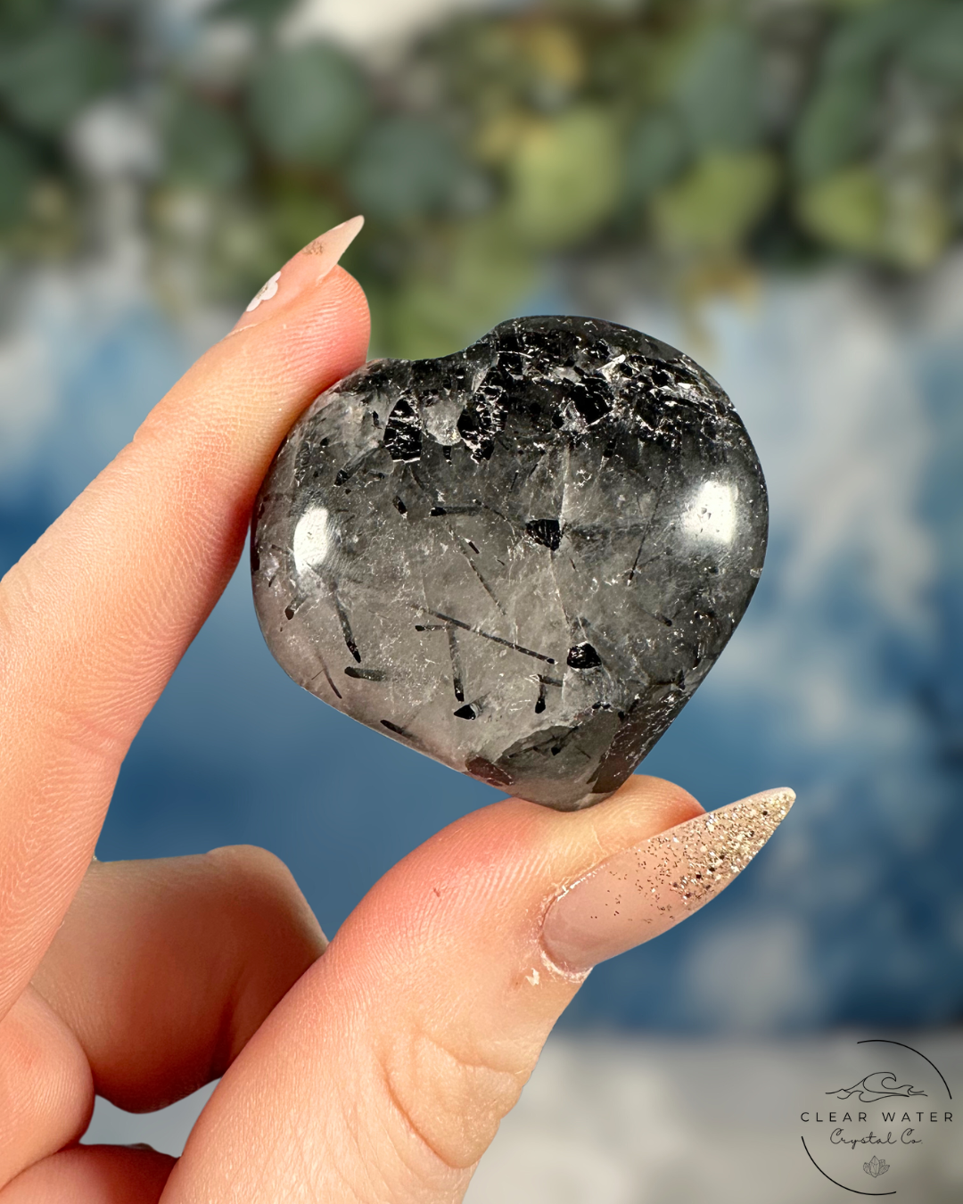 Black Tourmaline in Quartz Hearts - Grounded Protection & Amplified Compassion