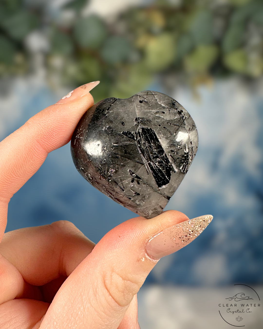 Black Tourmaline in Quartz Hearts - Grounded Protection & Amplified Compassion