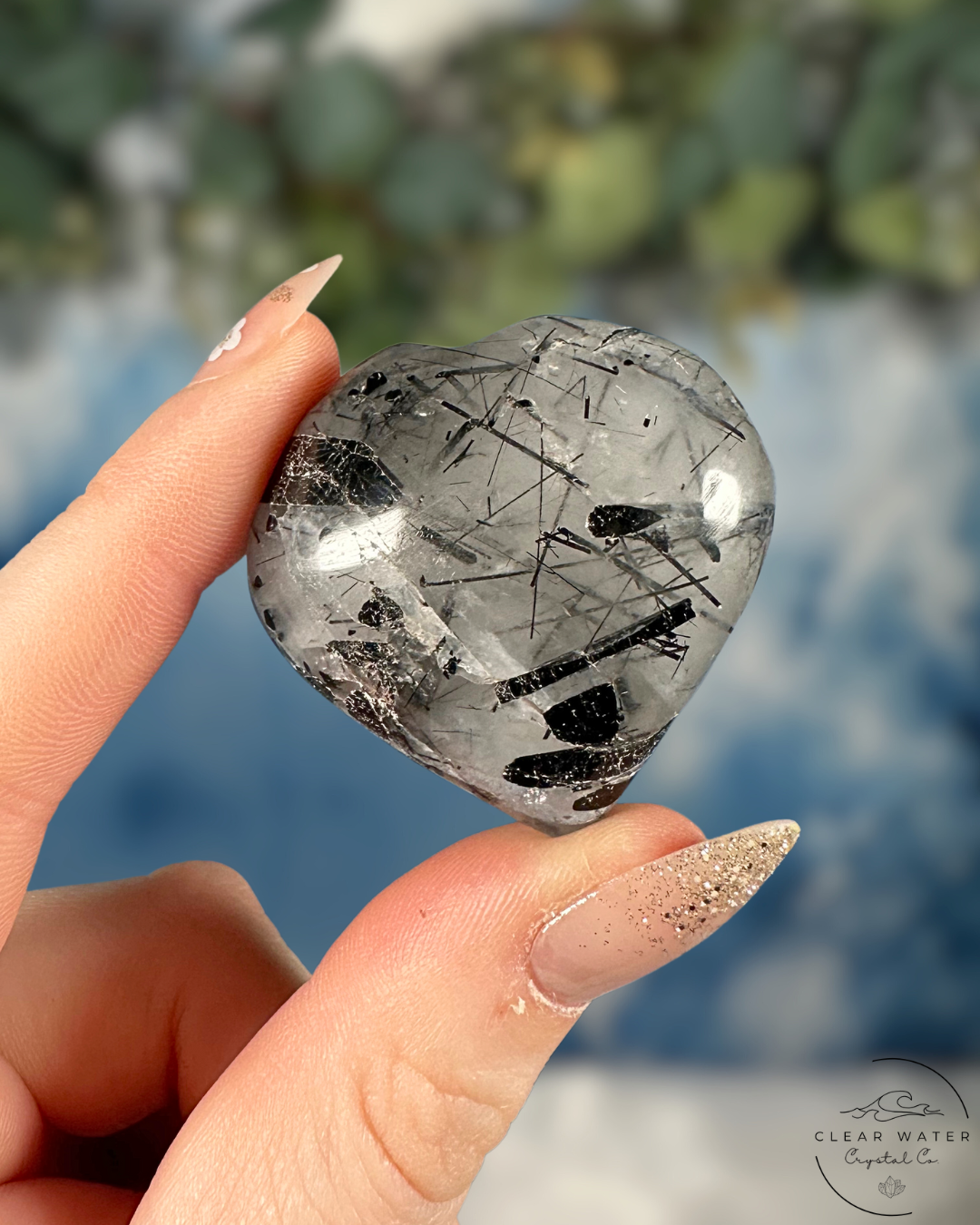 Black Tourmaline in Quartz Hearts - Grounded Protection & Amplified Compassion