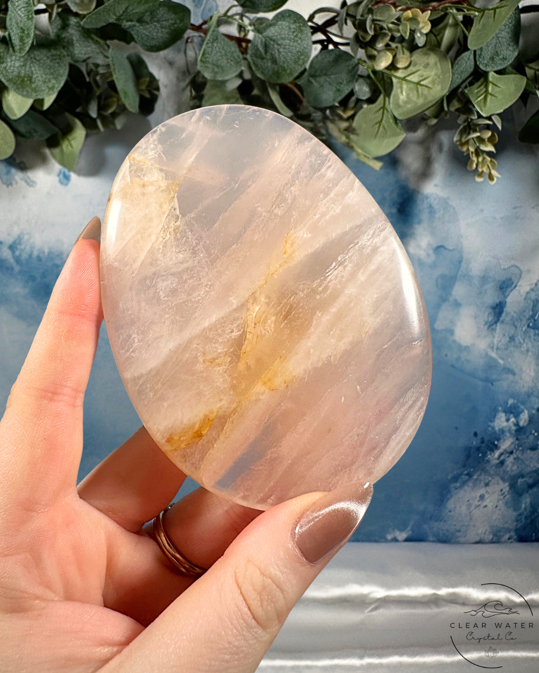 Extra Large Madagascan Rose Quartz Palmstones: Love's Embrace