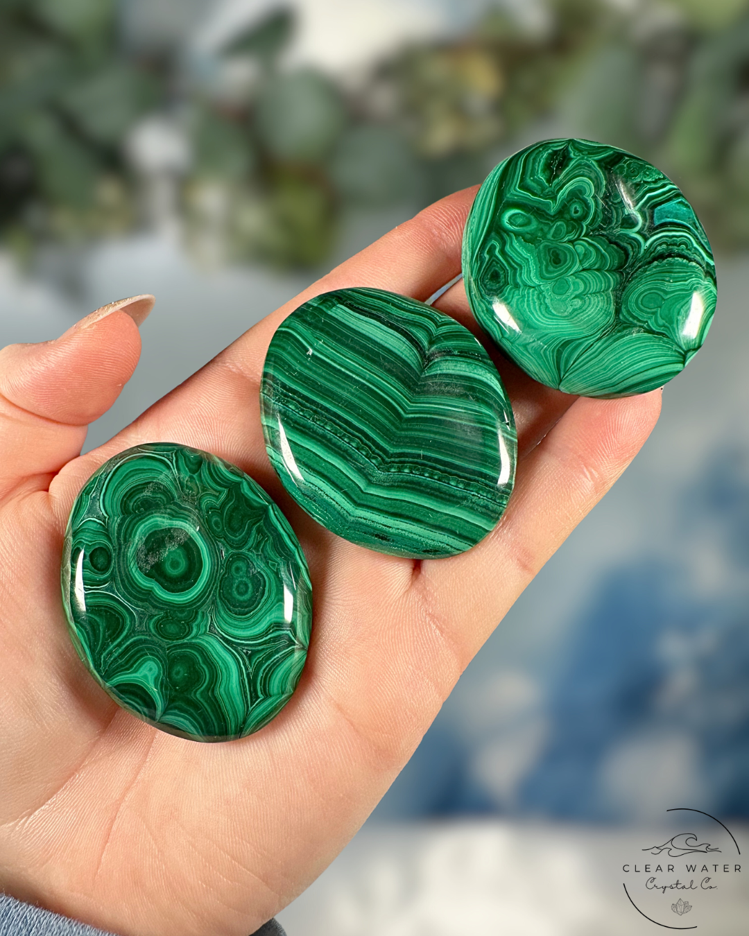 Malachite Worry Stone - Deep Healing & Energetic Growth