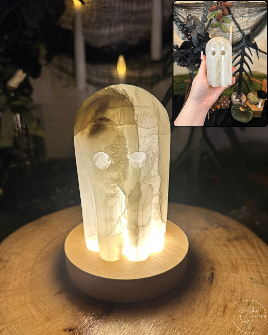 White Calcite Ghost Lamp | Mexico