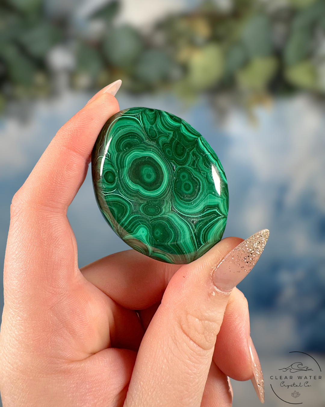 Malachite Worry Stone - Deep Healing & Energetic Growth