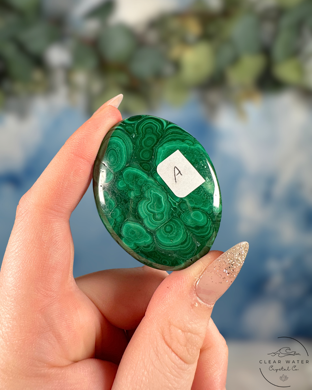 Malachite Worry Stone - Deep Healing & Energetic Growth