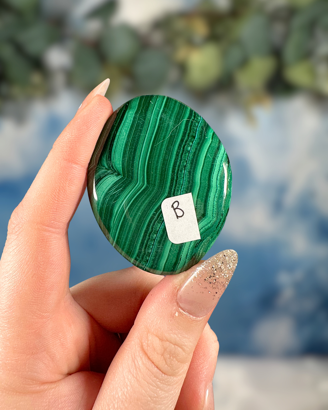 Malachite Worry Stone - Deep Healing & Energetic Growth