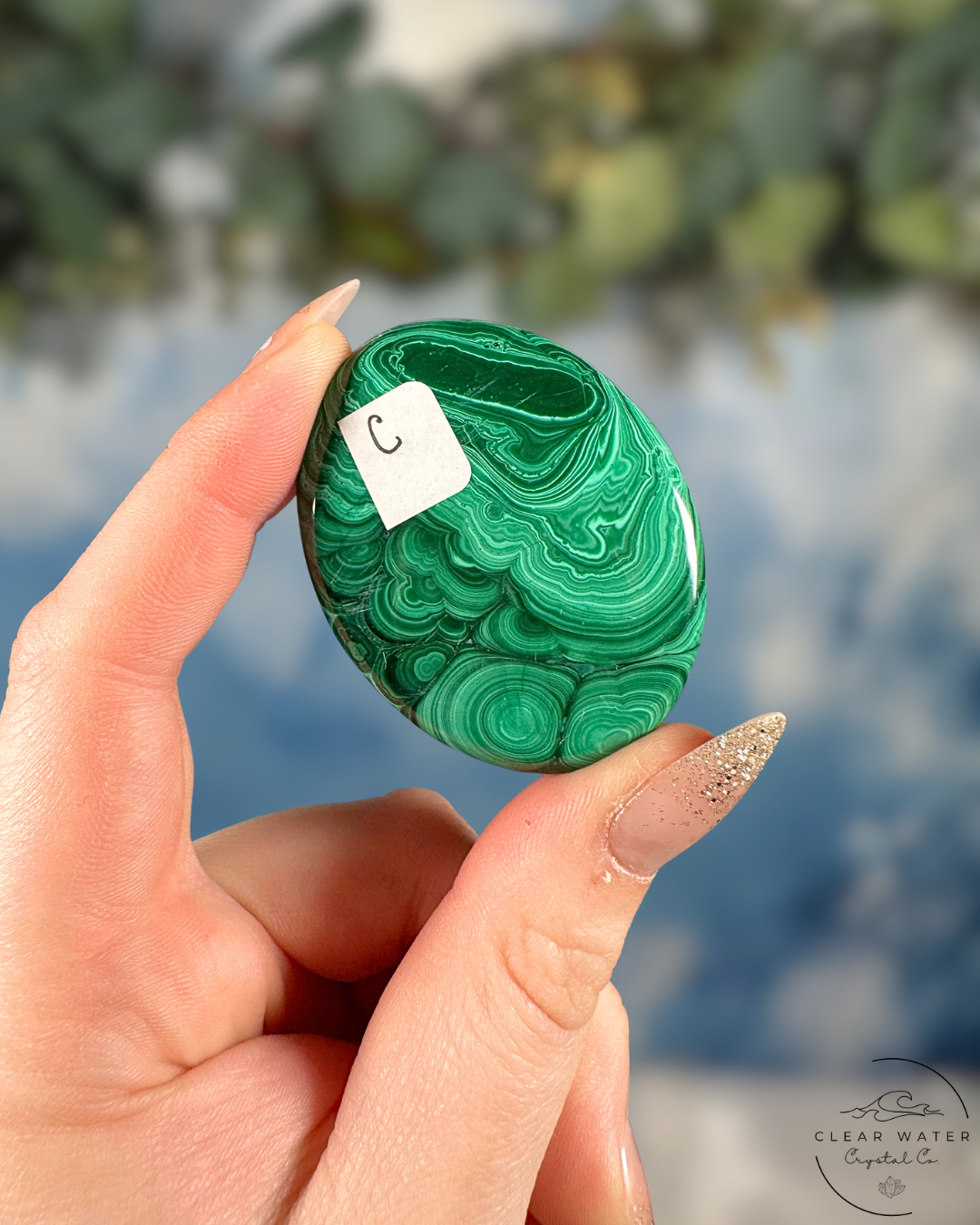 Malachite Worry Stone - Deep Healing & Energetic Growth