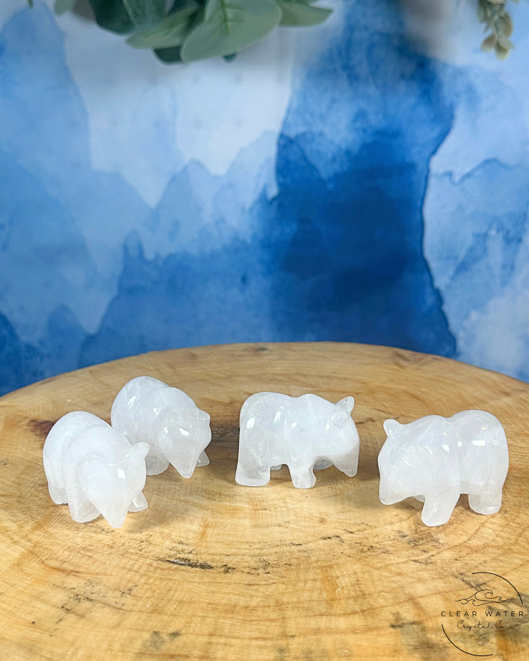 Hand Carved Bear (Clear Quartz, Rose Quartz, Obsidian and Amethyst)