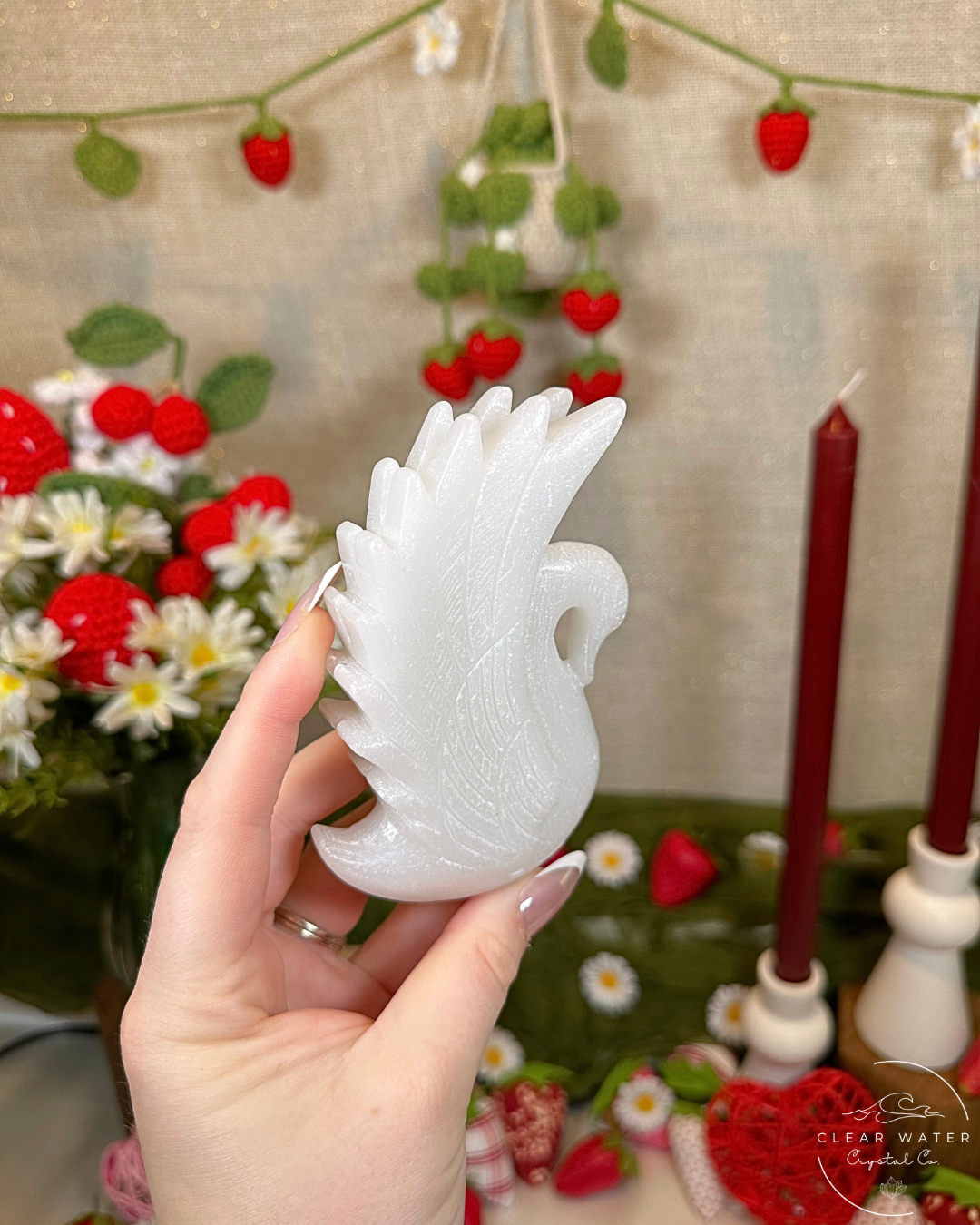 Large White Jade Swan Carvings