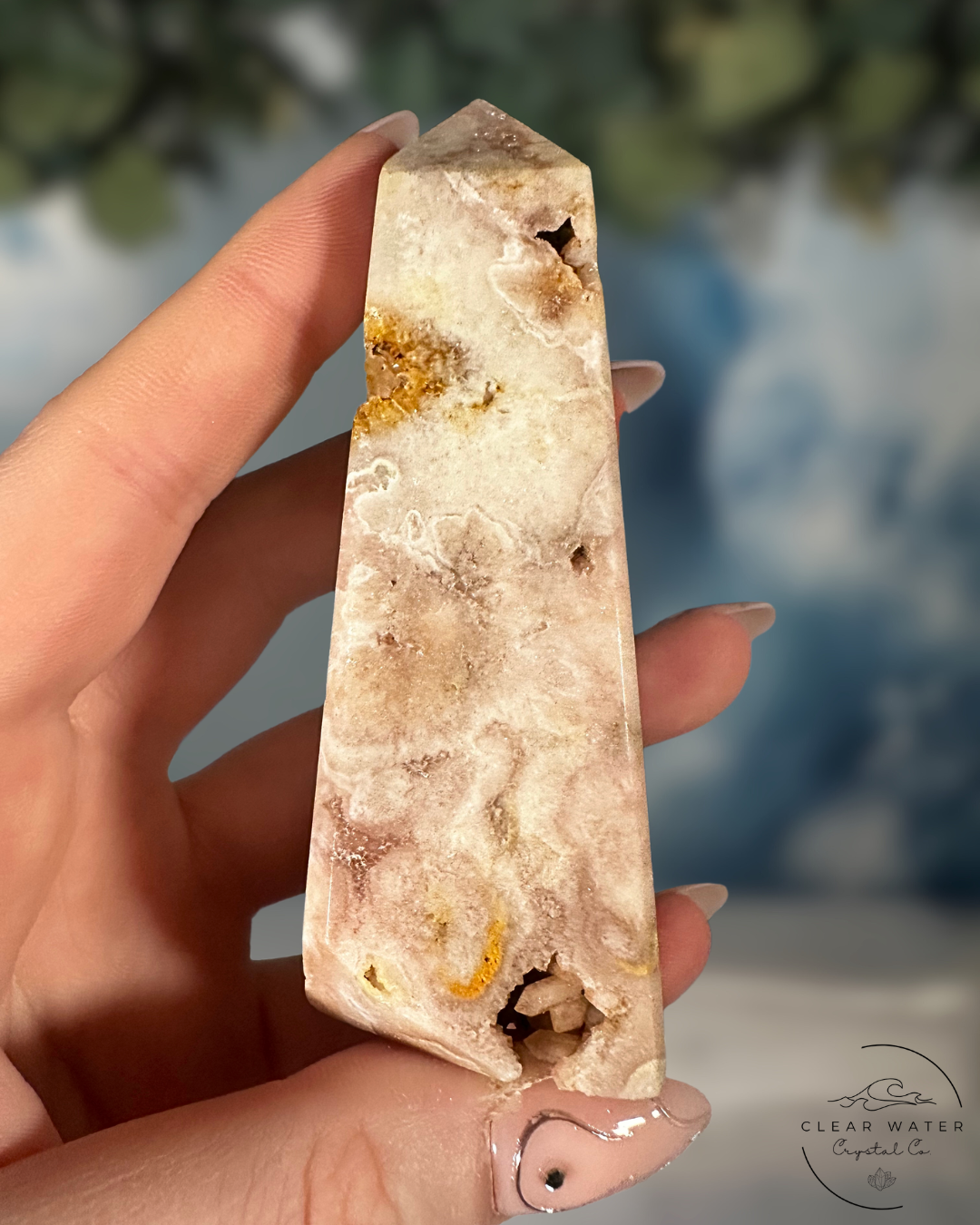 Blooming Heart Tower: Flower Agate & Pink Amethyst Synergy