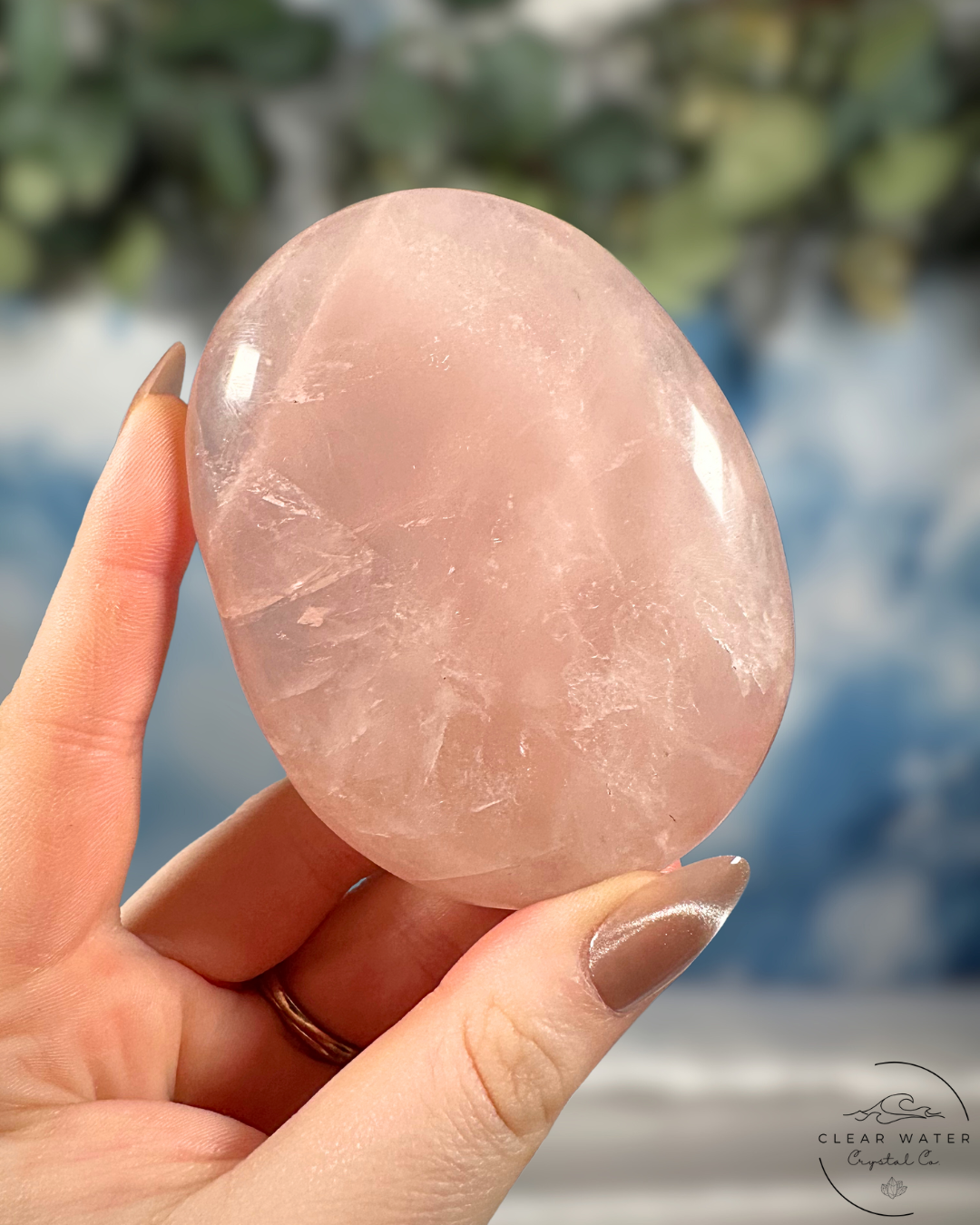 Extra Large Madagascan Rose Quartz Palmstones: Love's Embrace