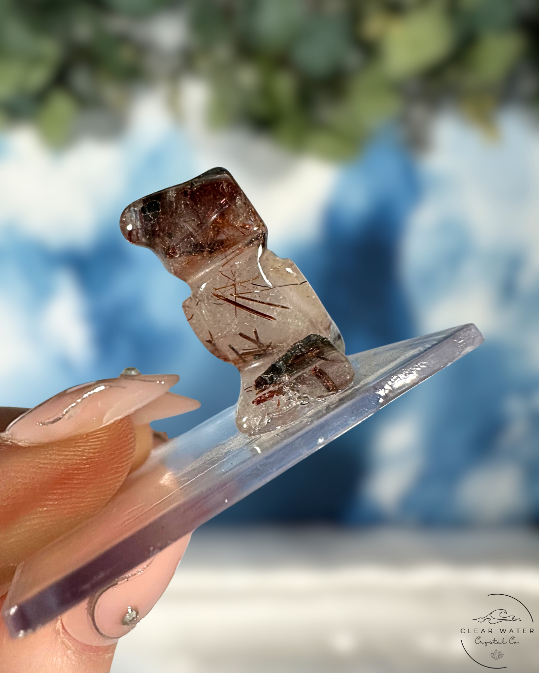 *Rare* Red Rutile in Clear Quartz Animal Carvings