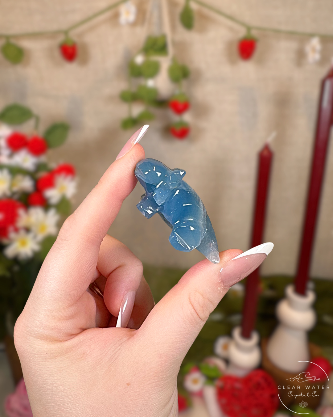 Small Blue Onyx Axolotl Carving | Argentina