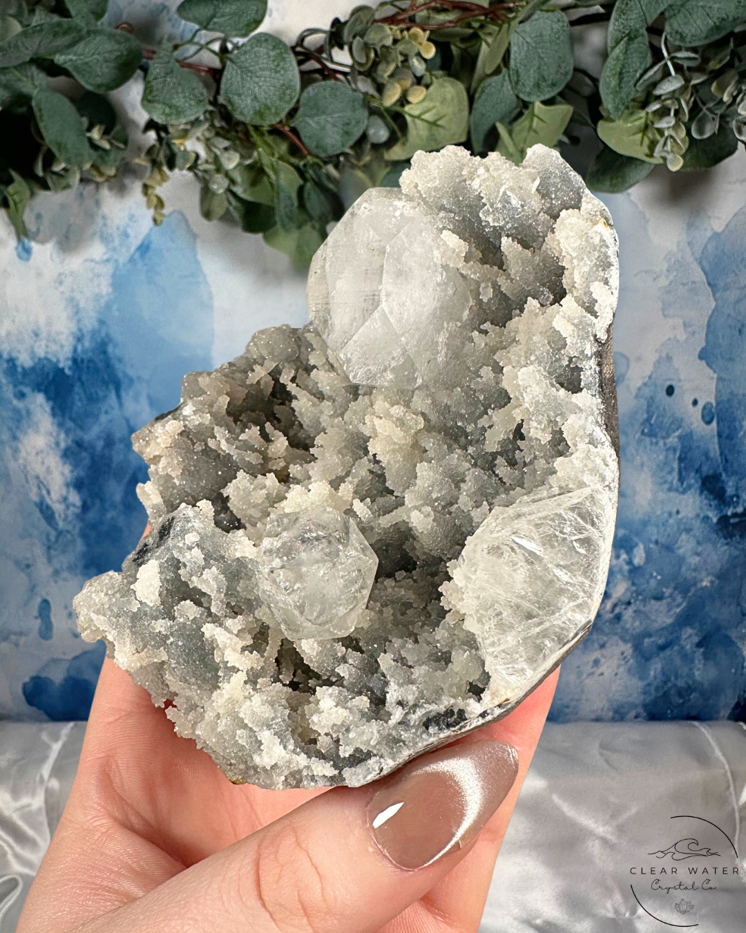 Apophyllite & Chalcedony Specimen: Crystalized Tundra