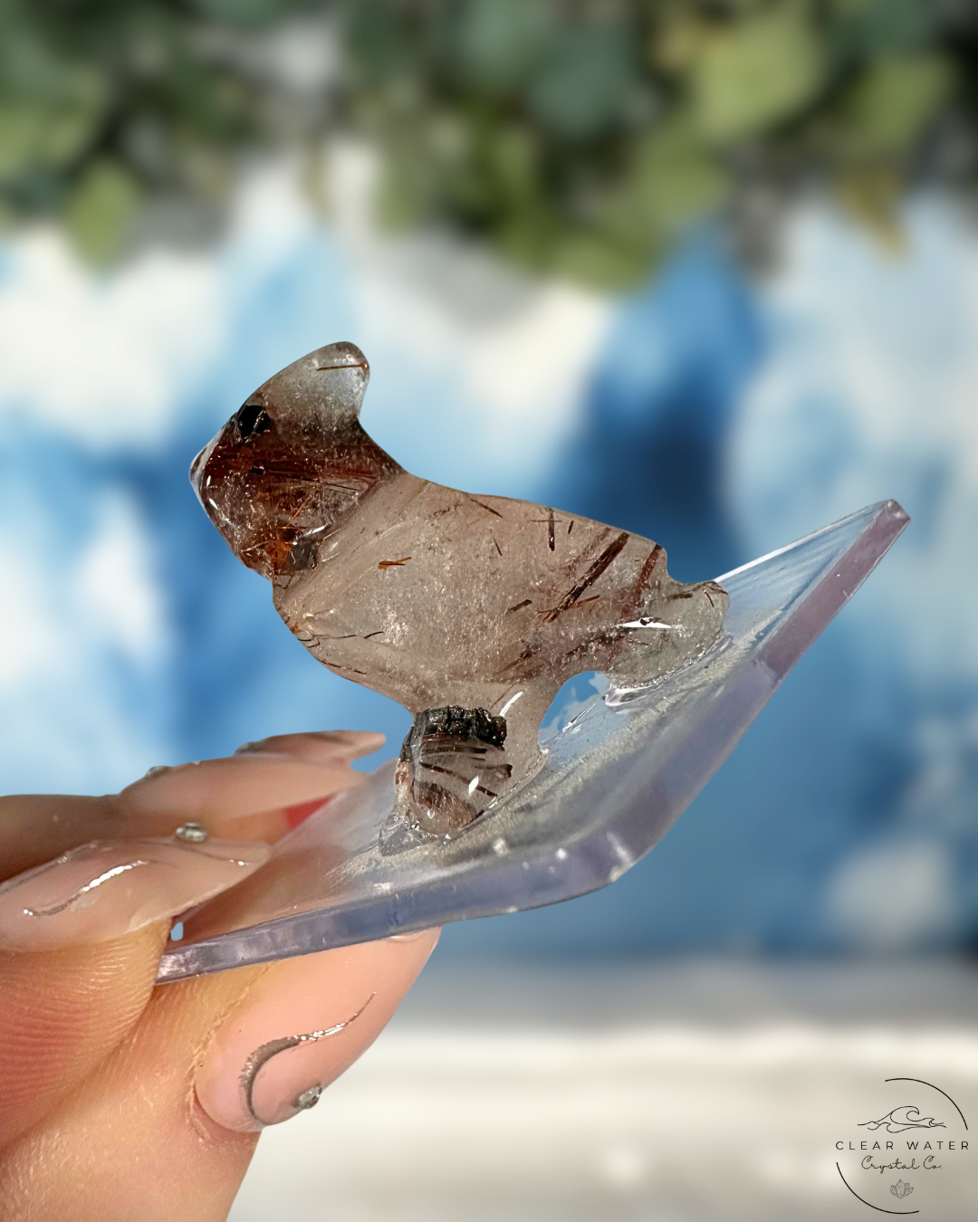 *Rare* Red Rutile in Clear Quartz Animal Carvings