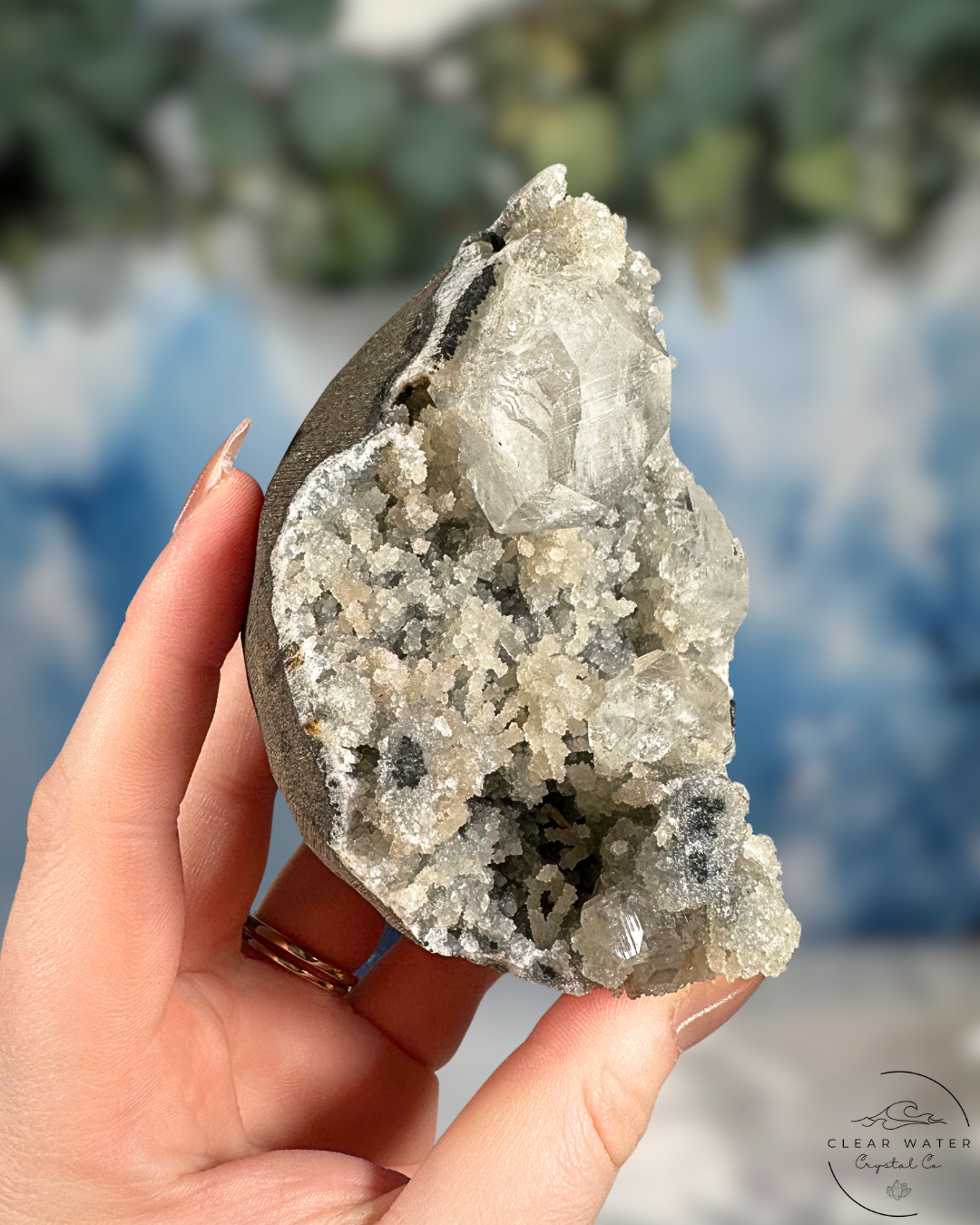 Apophyllite & Chalcedony Specimen: Crystalized Tundra