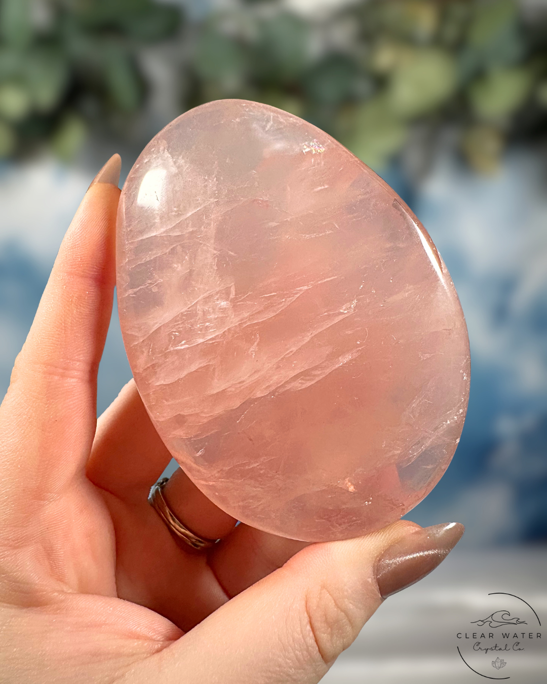 Extra Large Madagascan Rose Quartz Palmstones: Love's Embrace
