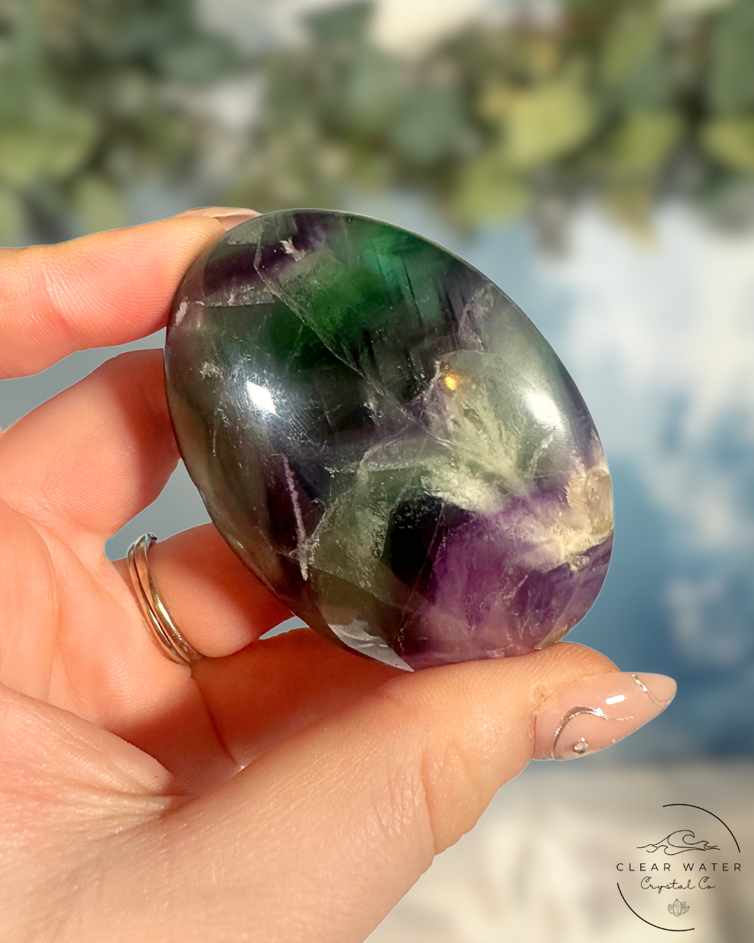 Vibrant Fluorite Palm Stone