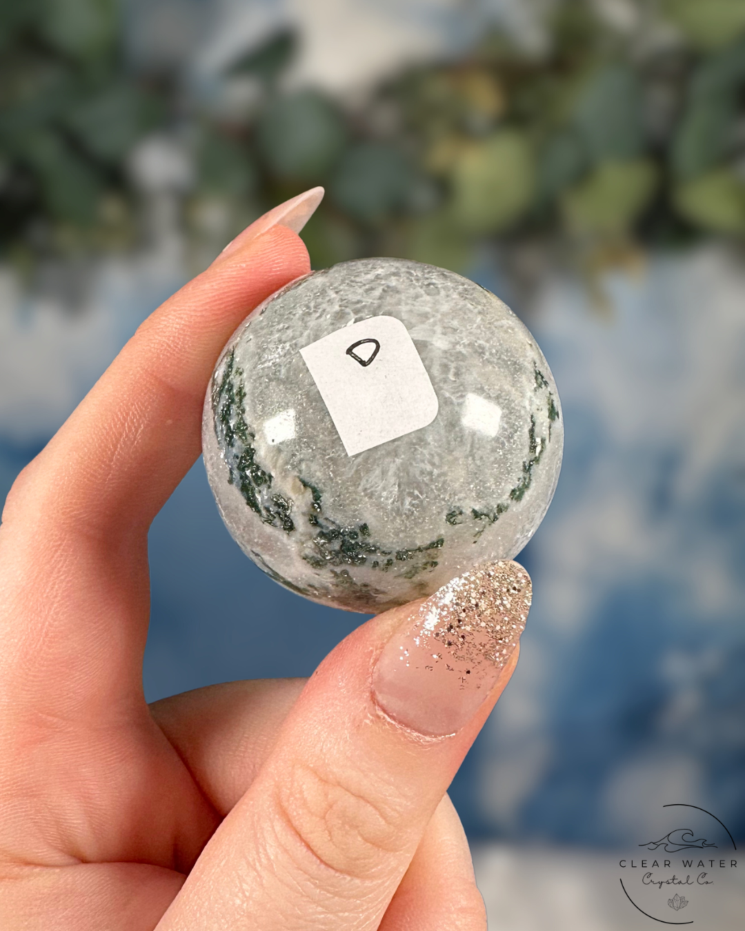 Moss Agate Sphere - Grounding Growth & Inner Harmony