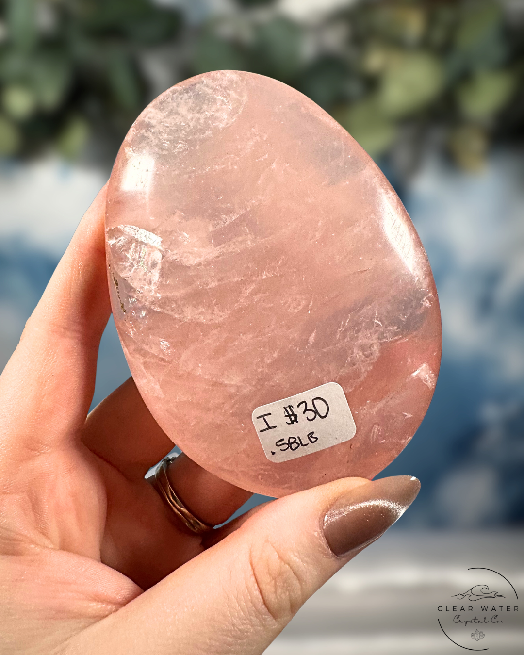 Extra Large Madagascan Rose Quartz Palmstones: Love's Embrace