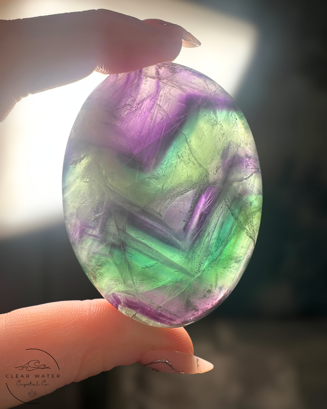 Vibrant Fluorite Palm Stone