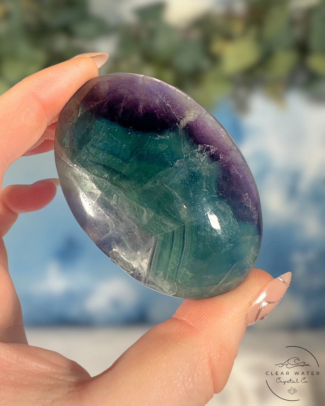 Vibrant Fluorite Palm Stone