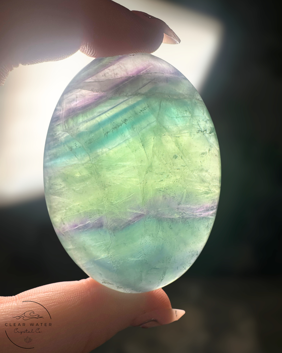 Vibrant Fluorite Palm Stone