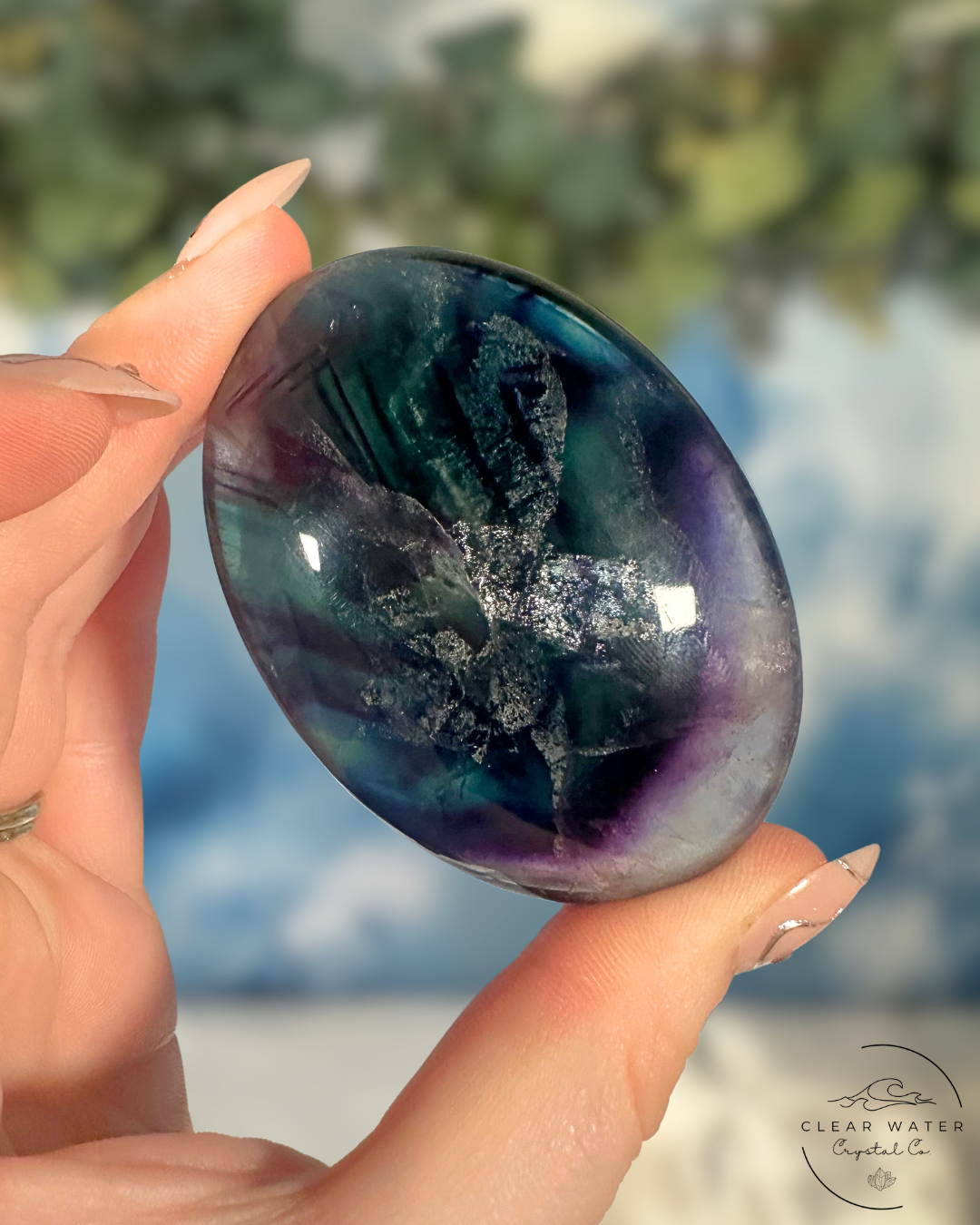 Vibrant Fluorite Palm Stone