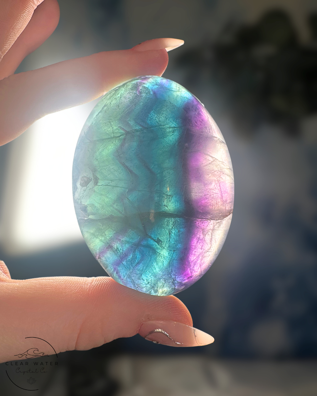 Vibrant Fluorite Palm Stone