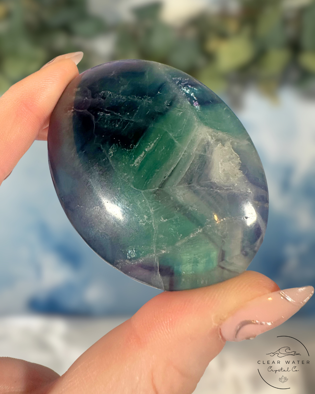 Vibrant Fluorite Palm Stone