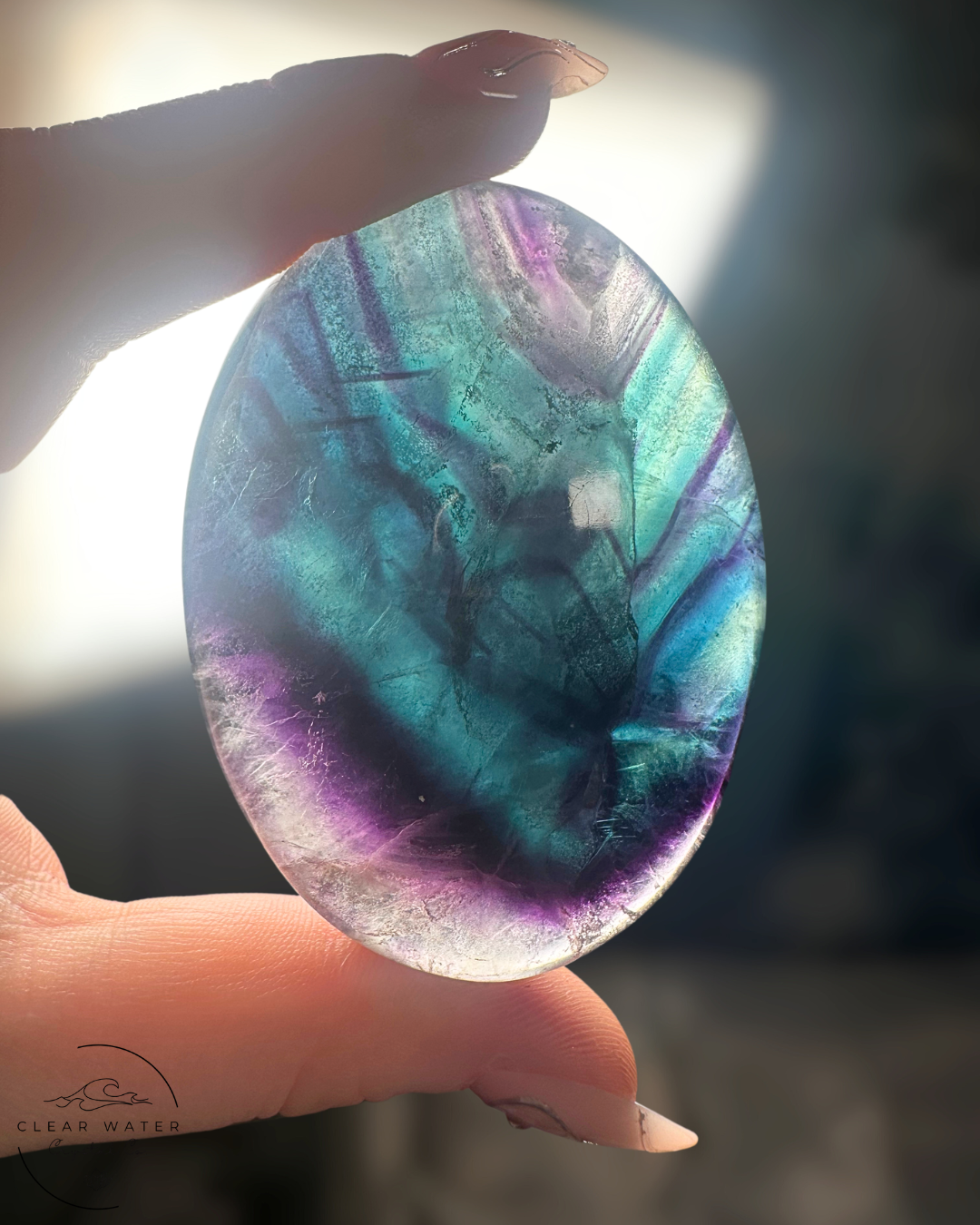 Vibrant Fluorite Palm Stone