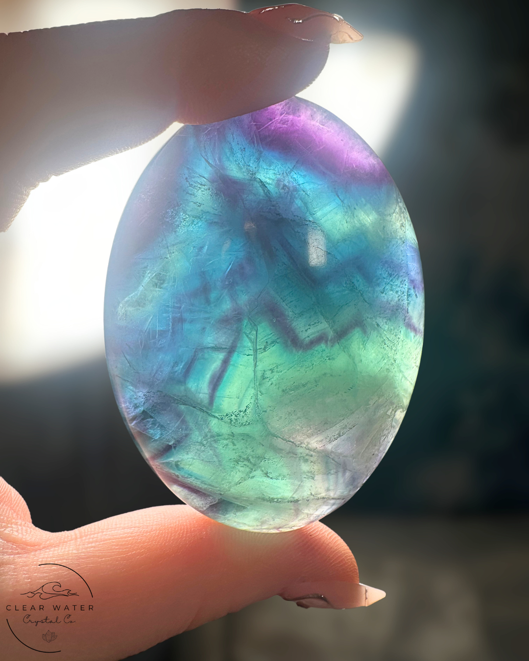 Vibrant Fluorite Palm Stone