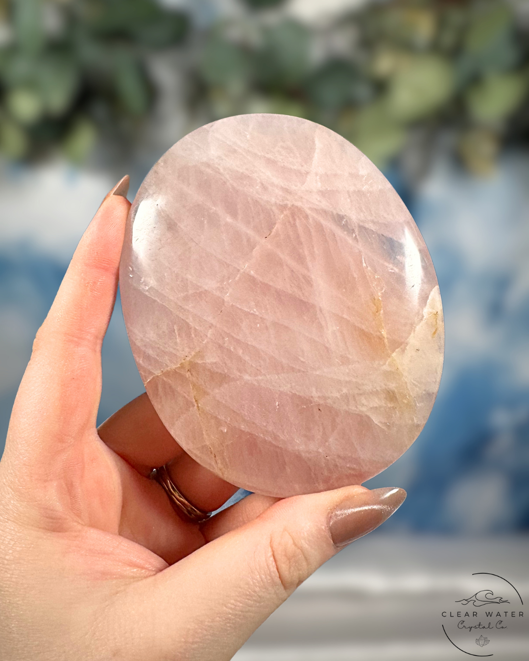 Extra Large Madagascan Rose Quartz Palmstones: Love's Embrace