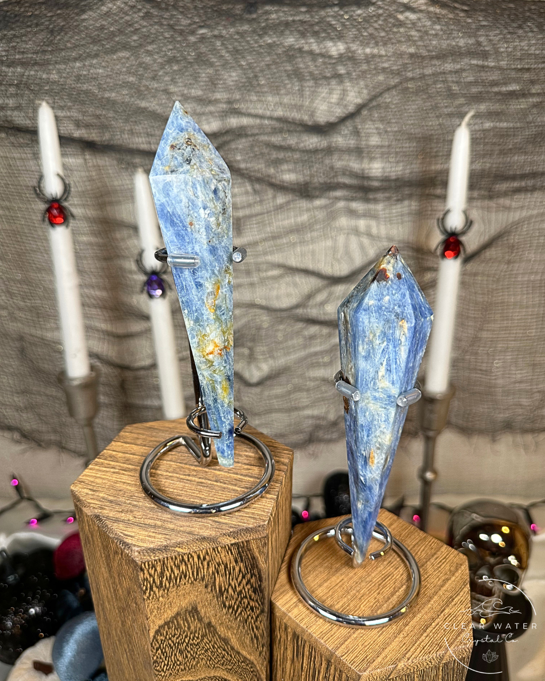 Blue Kyanite Wands on Stand