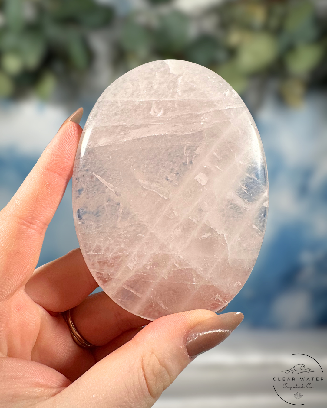 Extra Large Madagascan Rose Quartz Palmstones: Love's Embrace