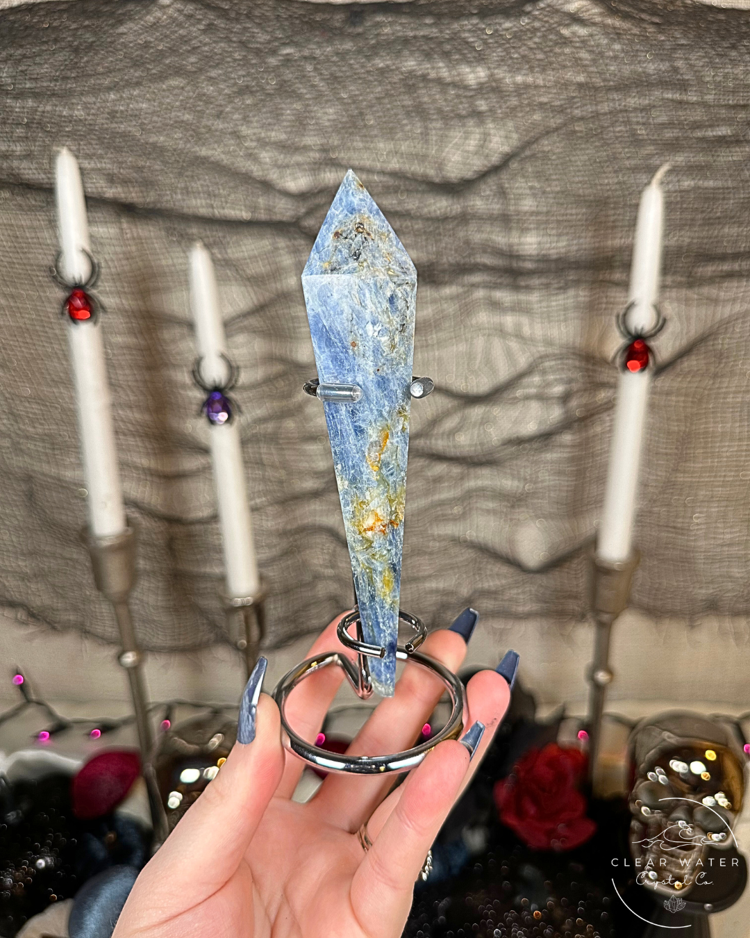 Blue Kyanite Wands on Stand