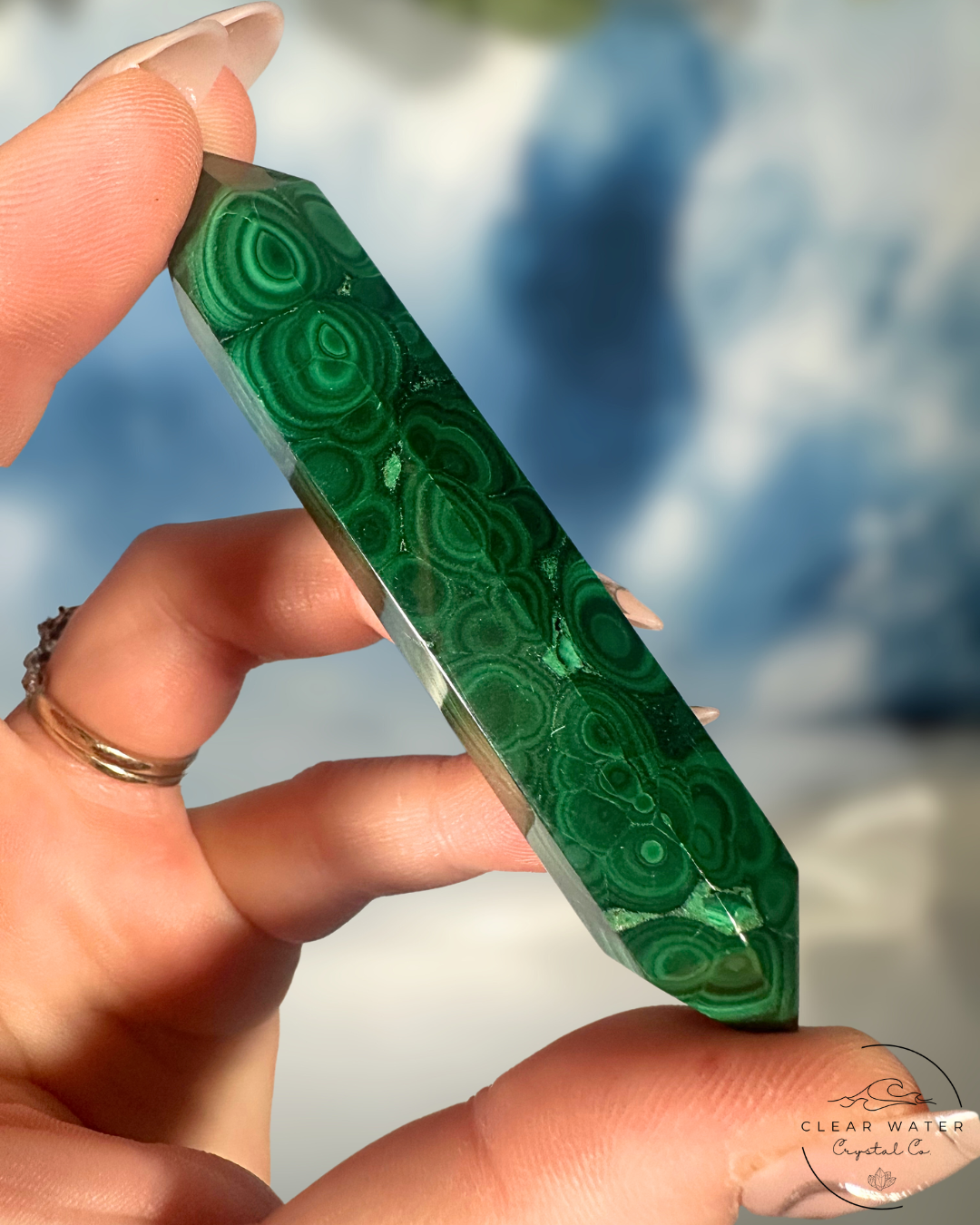 Malachite Double Terminated Points