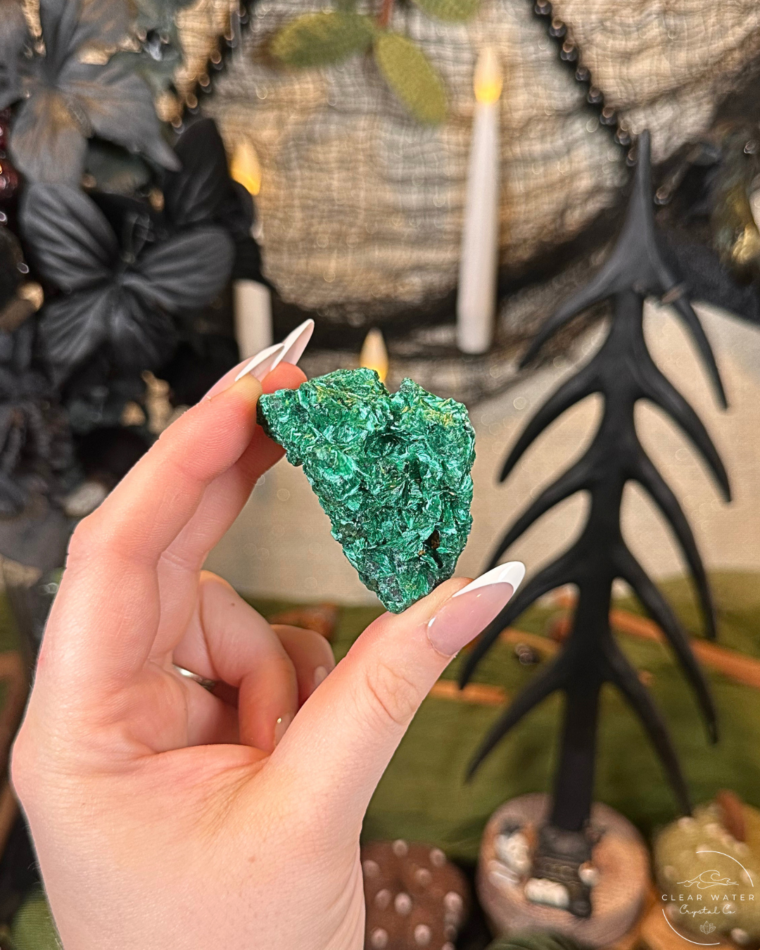Raw Fibrous Malachite Specimen | Congo