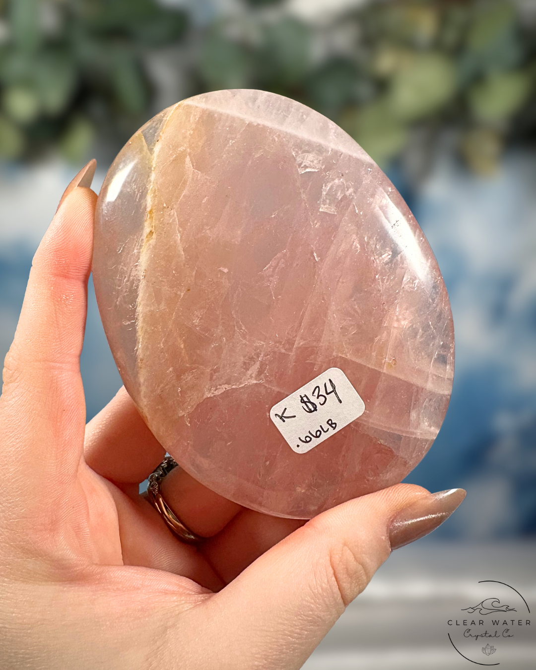 Extra Large Madagascan Rose Quartz Palmstones: Love's Embrace