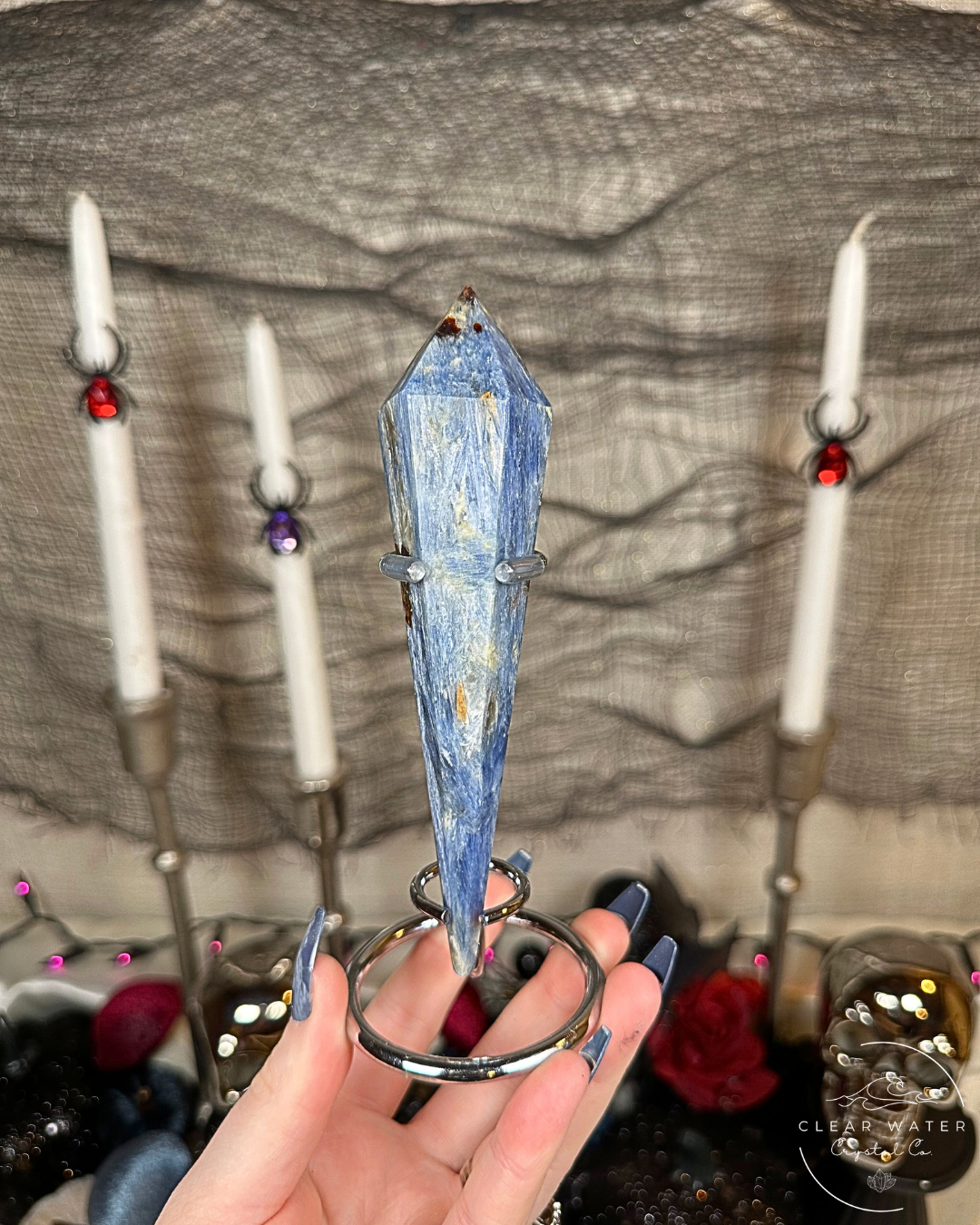 Blue Kyanite Wands on Stand