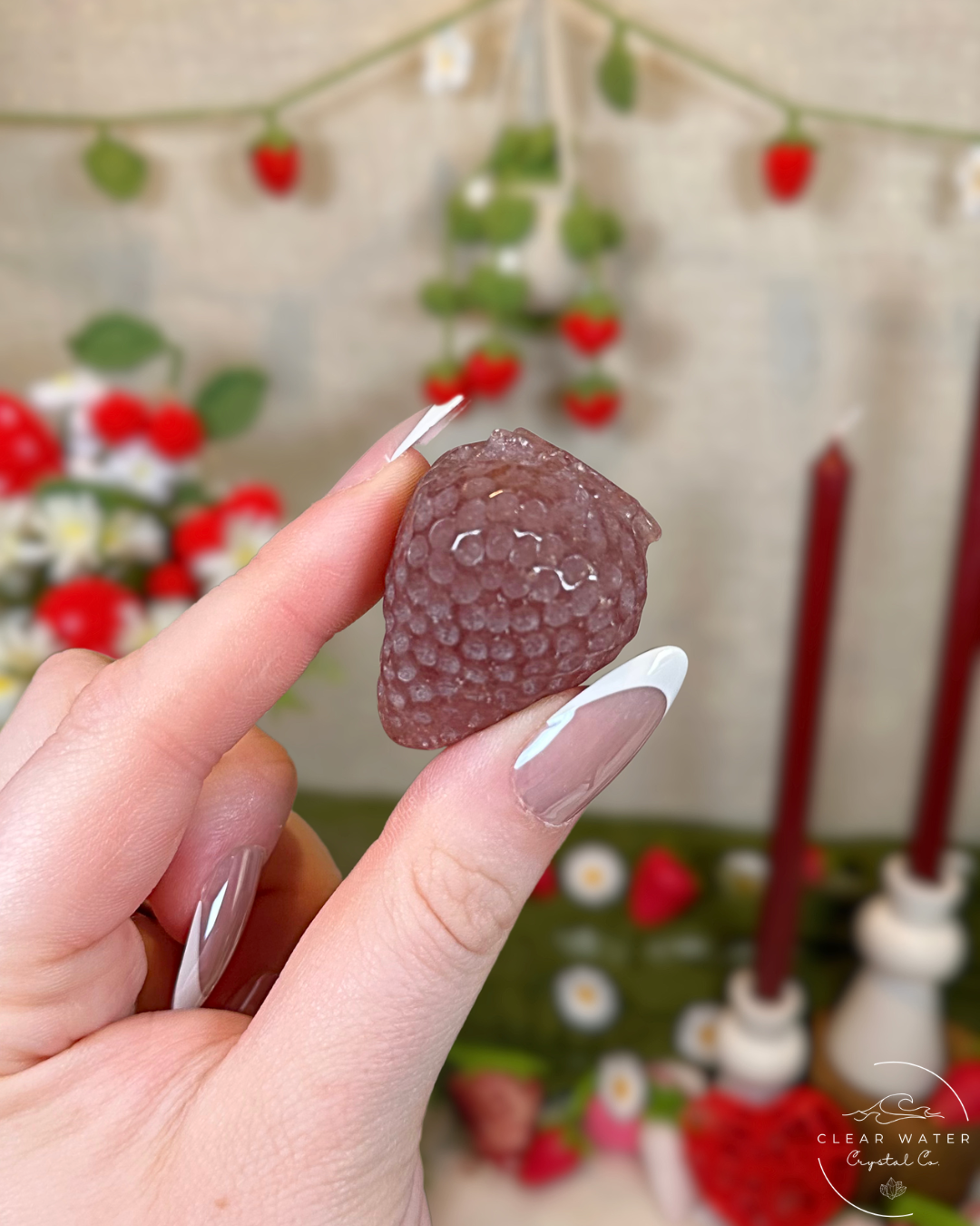 Strawberry Quartz Strawberry Carving