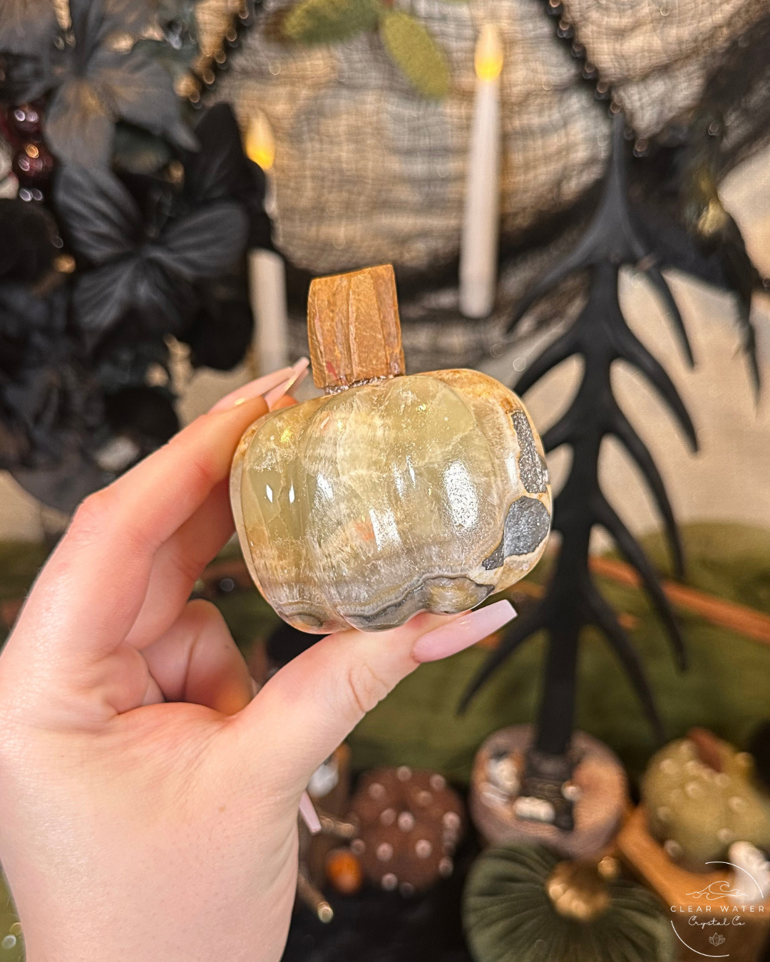 Green Calcite Pumpkin Carving | Mexico